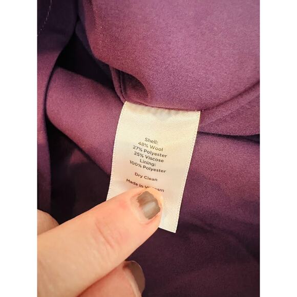 Talbots Plaid Skirt Size 16 Purple Short Wool Twee Preppy Schoolgirl Academia - Picture 8 of 9